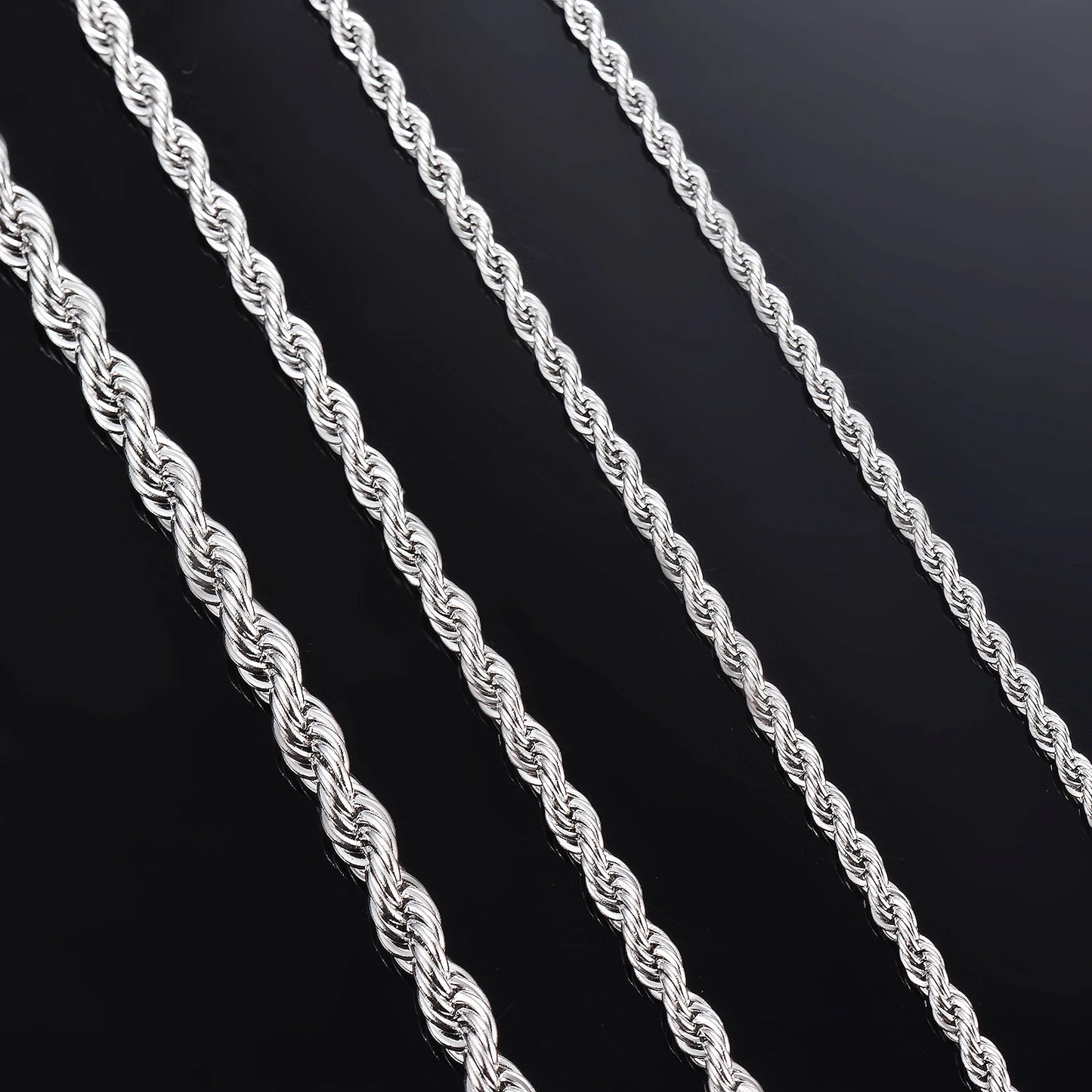 Lunarelle Steel Rope Chain – 2mm-6mm Necklace/Bracelet for Men & Women