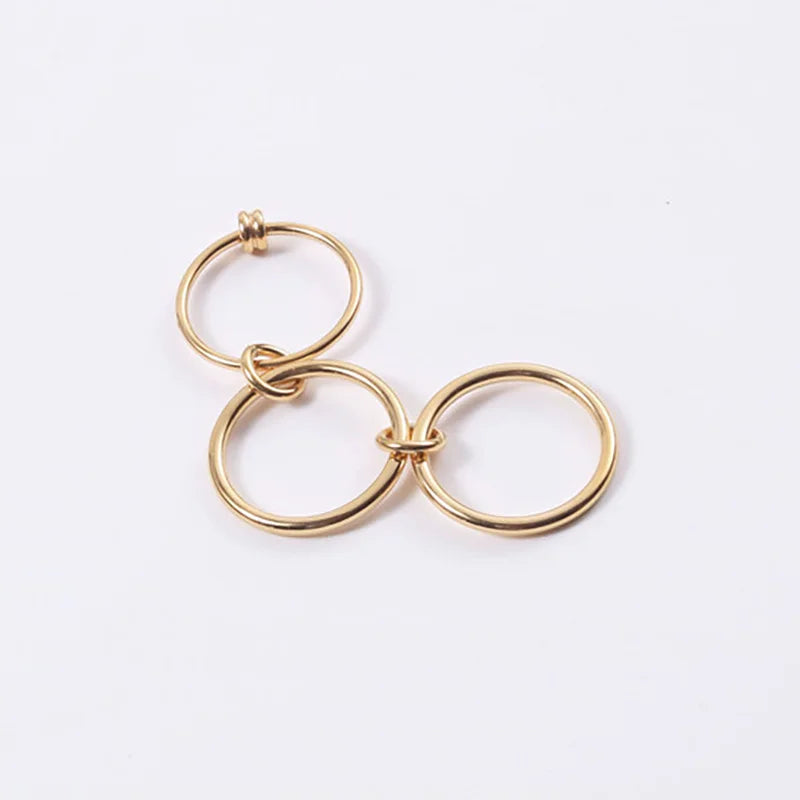 Lunarelle Multi-Layer Strand Loop Ring – Gold-Plated Stainless Steel for Women