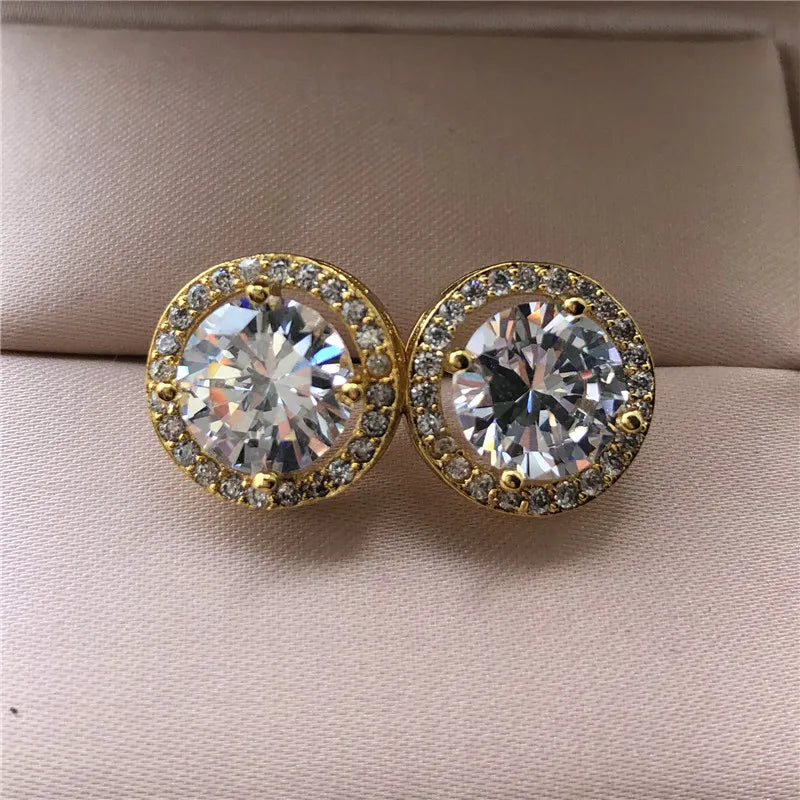 Lunarelle Vintage Crystal Stud Earrings