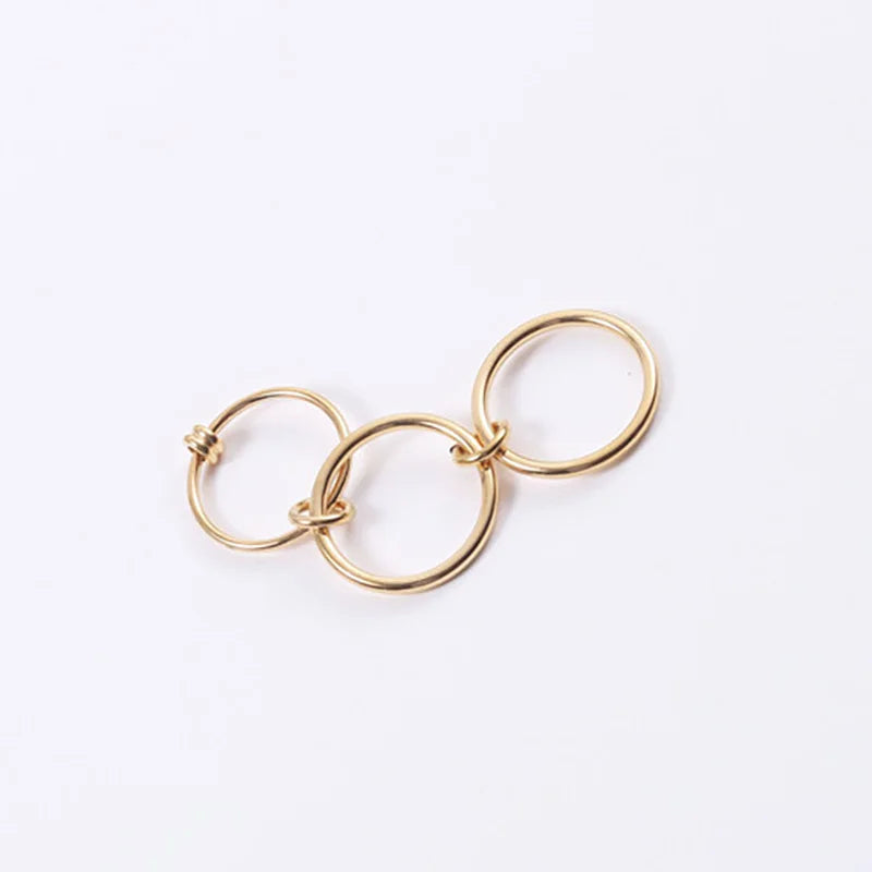 Lunarelle Multi-Layer Strand Loop Ring – Gold-Plated Stainless Steel for Women