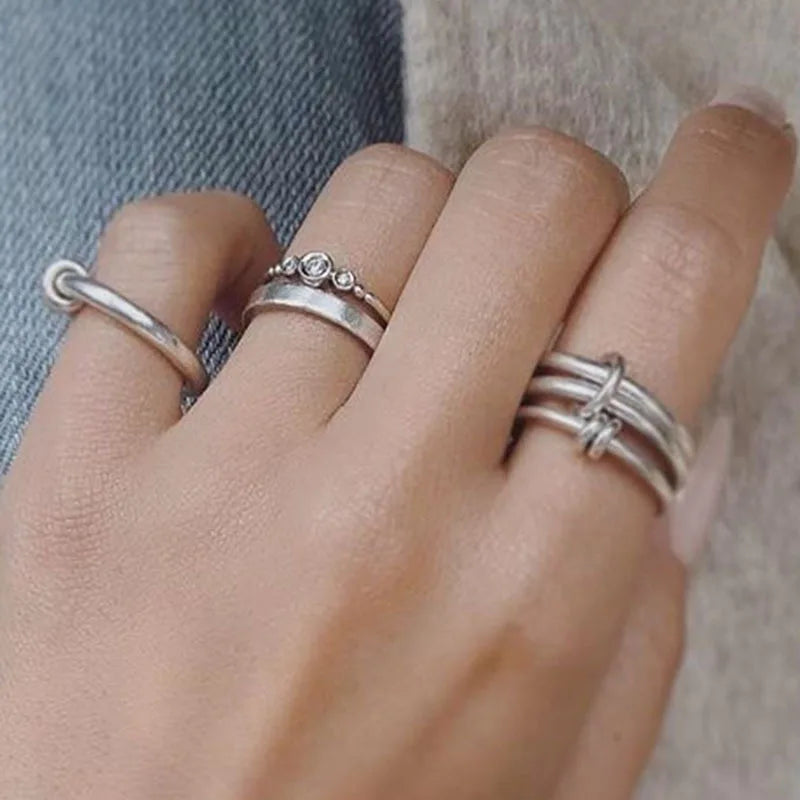 Lunarelle Multi-Layer Strand Loop Ring – Gold-Plated Stainless Steel for Women