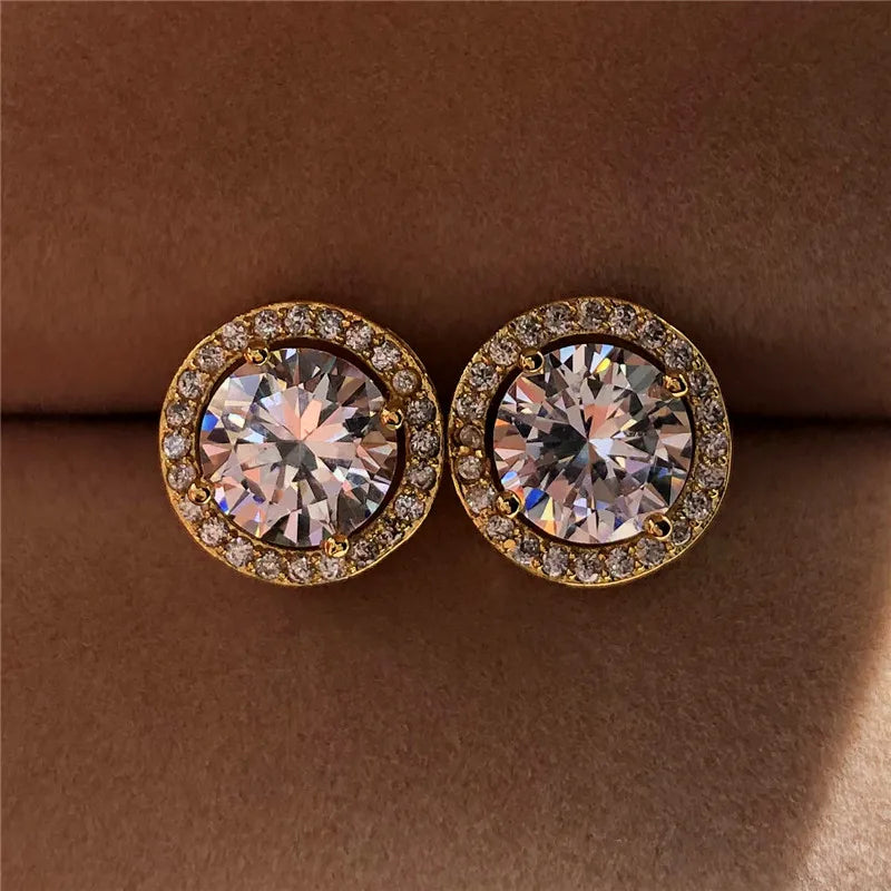 Lunarelle Vintage Crystal Stud Earrings