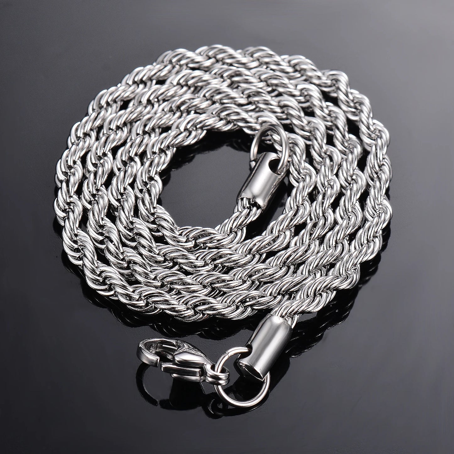 Lunarelle Steel Rope Chain – 2mm-6mm Necklace/Bracelet for Men & Women