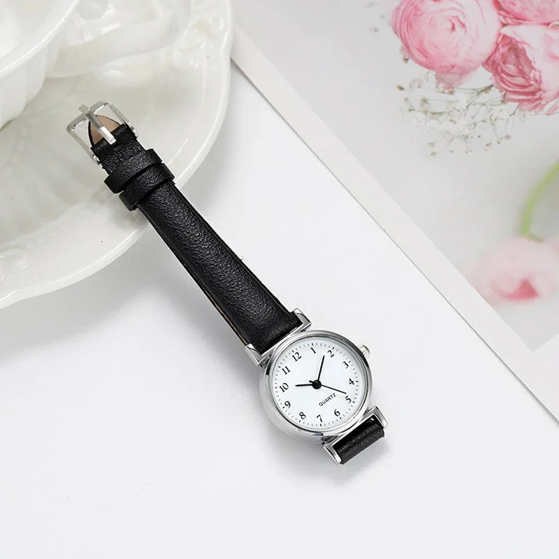 Lunarelle Luxury Small Dial Watch – High-Quality Quartz Leather Wristwatch for Women