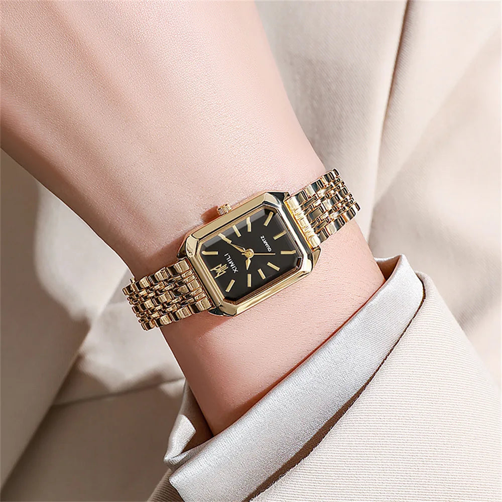 Lunarelle 2024 Luxury Quartz Watch – Stainless Steel Business Wristwatch for Women & Students