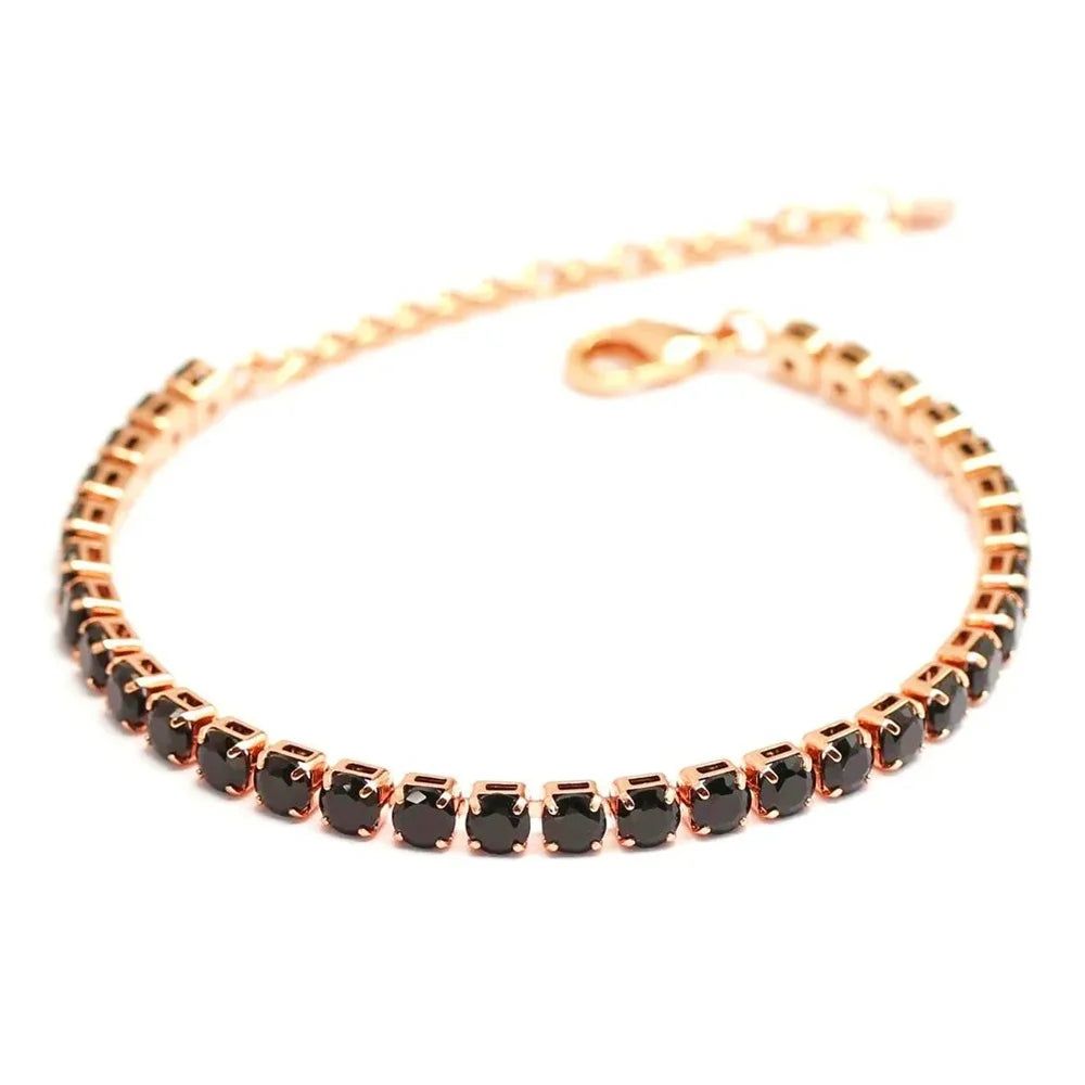 Lunarelle Classic Punk Link Bracelet – Stainless Steel & CZ Tennis Design