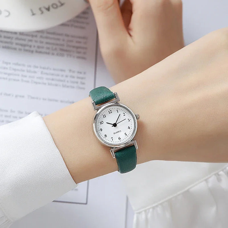 Lunarelle Luxury Small Dial Watch – High-Quality Quartz Leather Wristwatch for Women