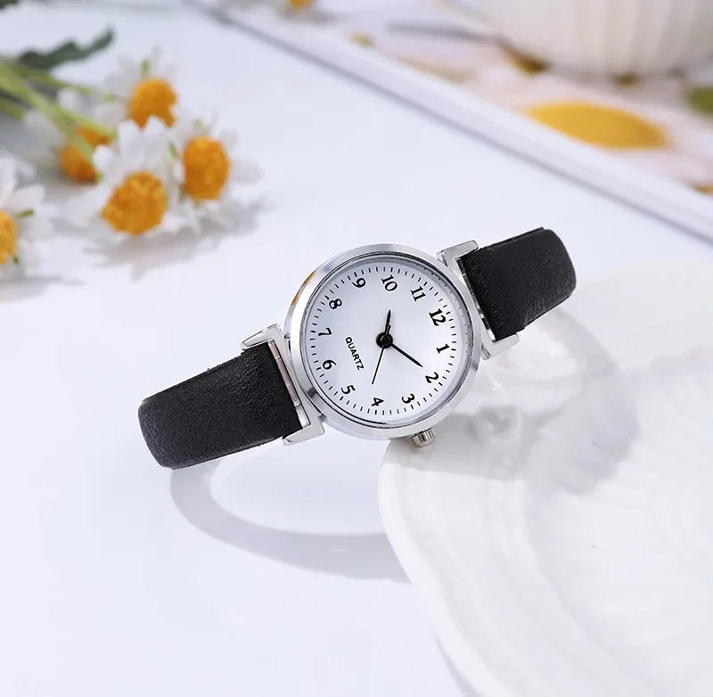 Lunarelle Luxury Small Dial Watch – High-Quality Quartz Leather Wristwatch for Women