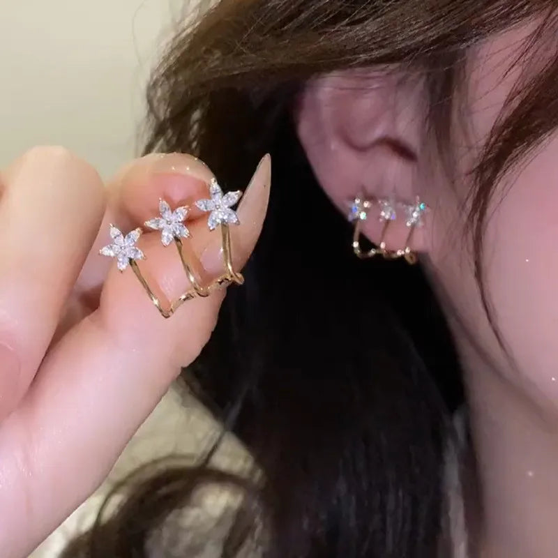 Lunarelle Elegant Gold Heart Pearl Studs – Korean Fashion Earrings for Women & Girls