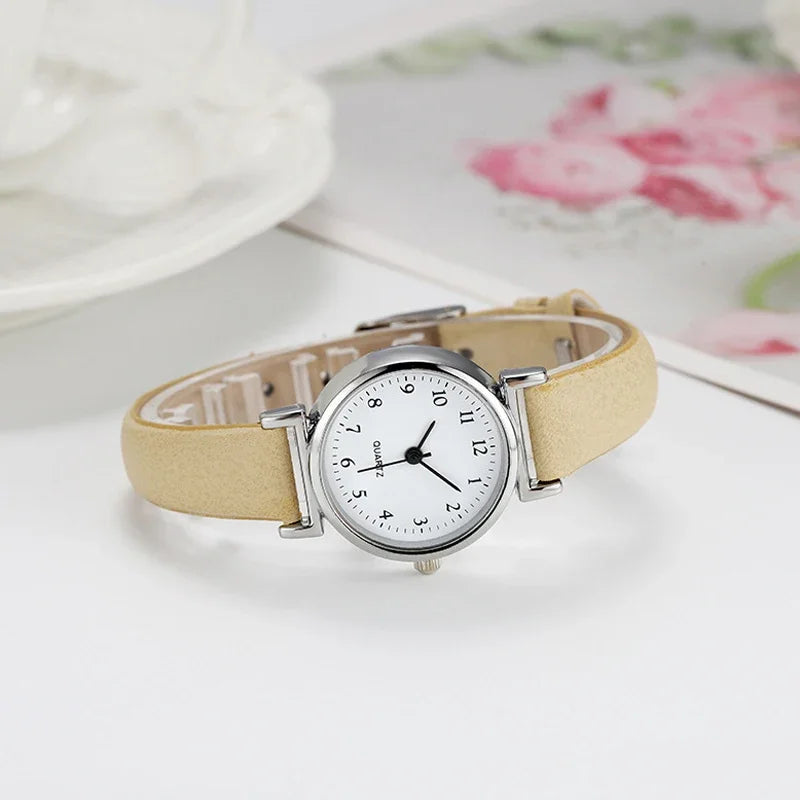Lunarelle Luxury Small Dial Watch – High-Quality Quartz Leather Wristwatch for Women