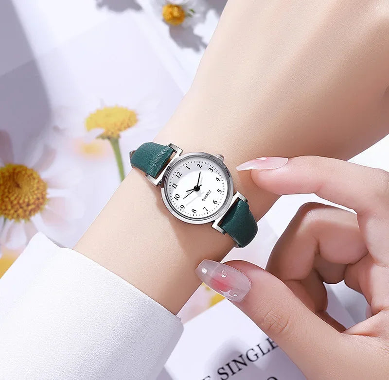 Lunarelle Luxury Small Dial Watch – High-Quality Quartz Leather Wristwatch for Women