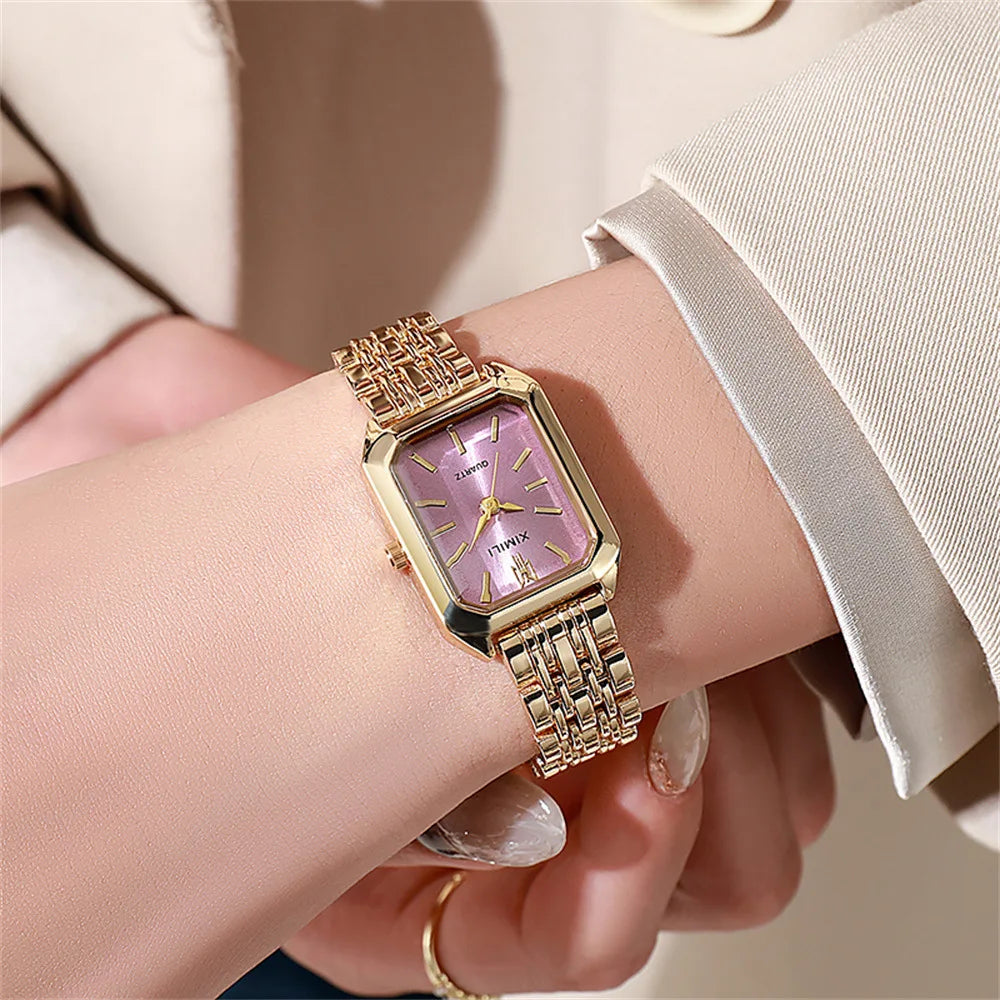 Lunarelle 2024 Luxury Quartz Watch – Stainless Steel Business Wristwatch for Women & Students