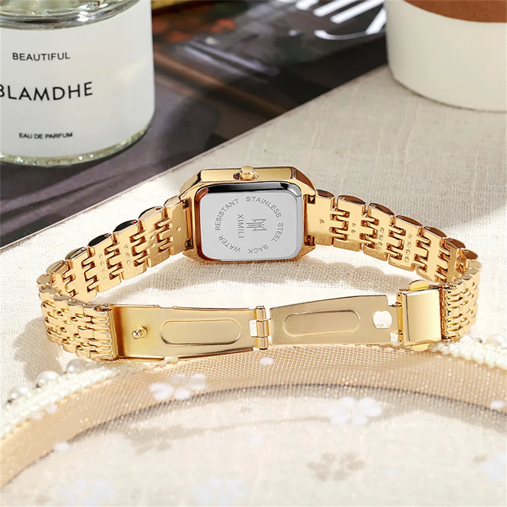 Lunarelle 2024 Luxury Quartz Watch – Stainless Steel Business Wristwatch for Women & Students