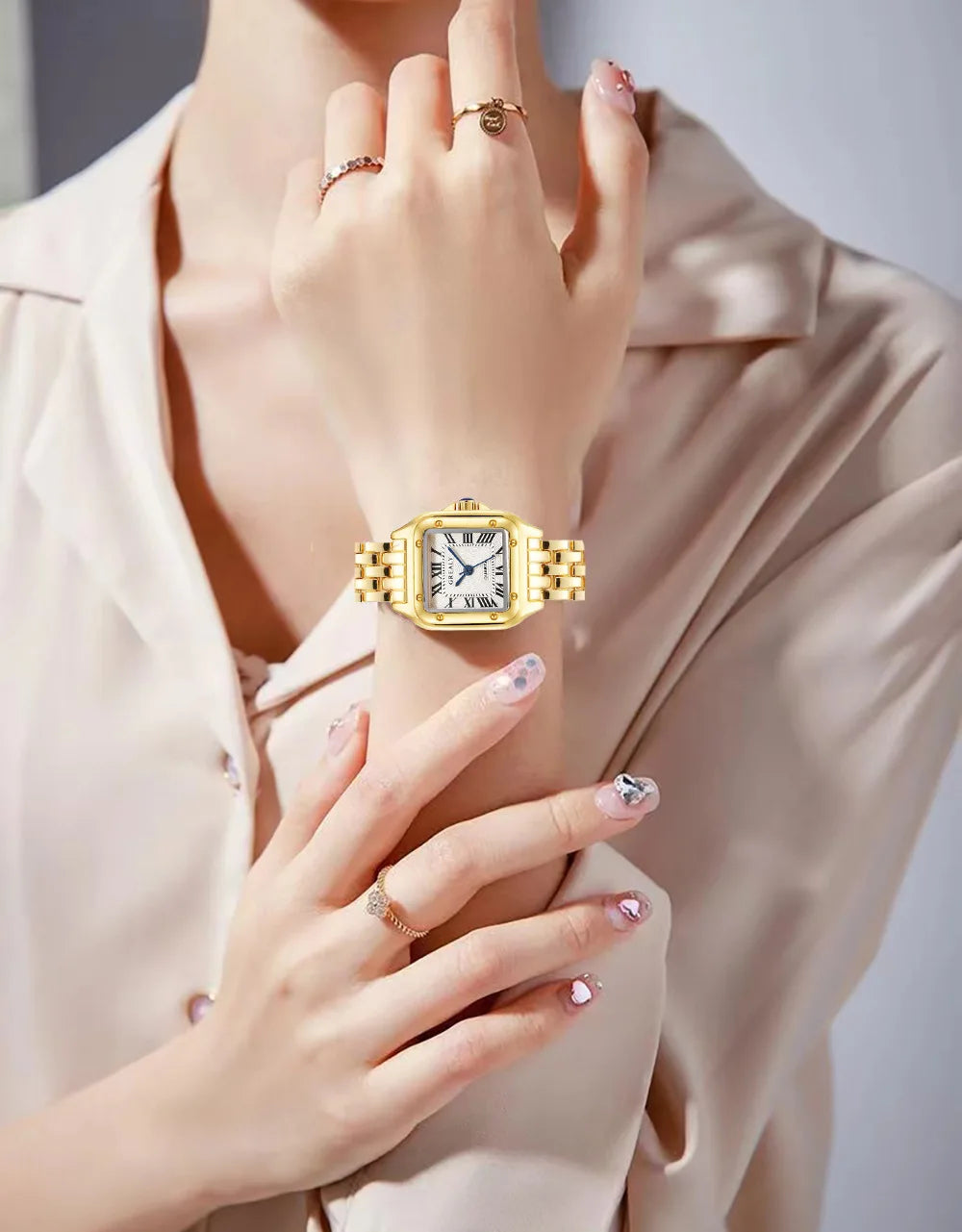 Lunarelle Light Luxury Quartz Watch – Stainless Steel Bracelet Wristwatch for Women