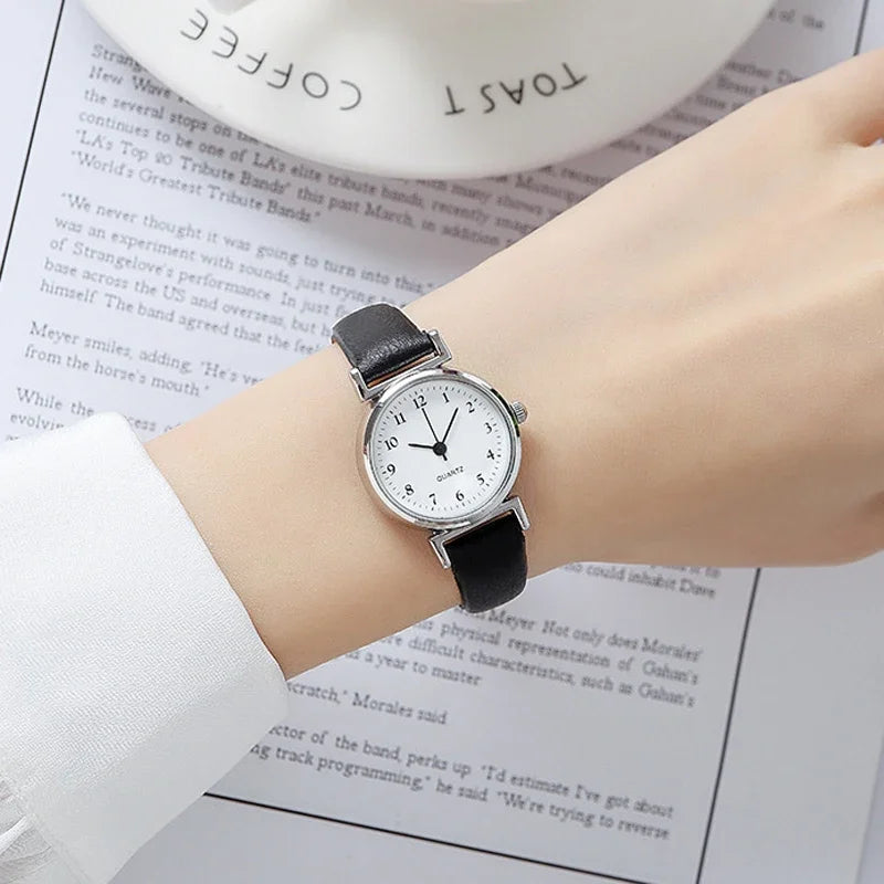 Lunarelle Luxury Small Dial Watch – High-Quality Quartz Leather Wristwatch for Women