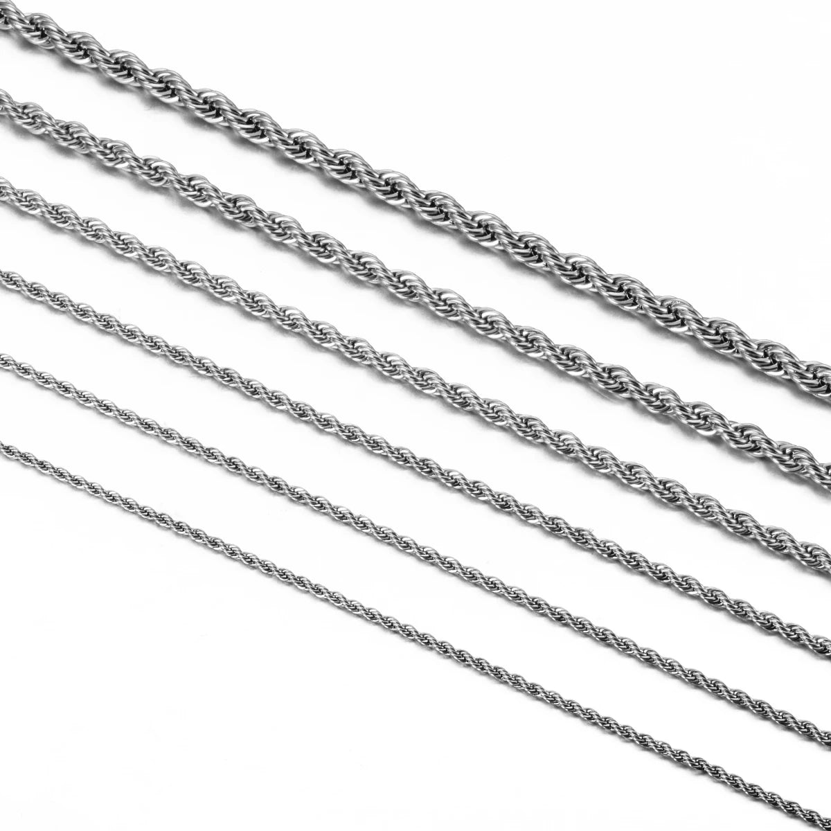 Lunarelle Steel Rope Chain – 2mm-6mm Necklace/Bracelet for Men & Women