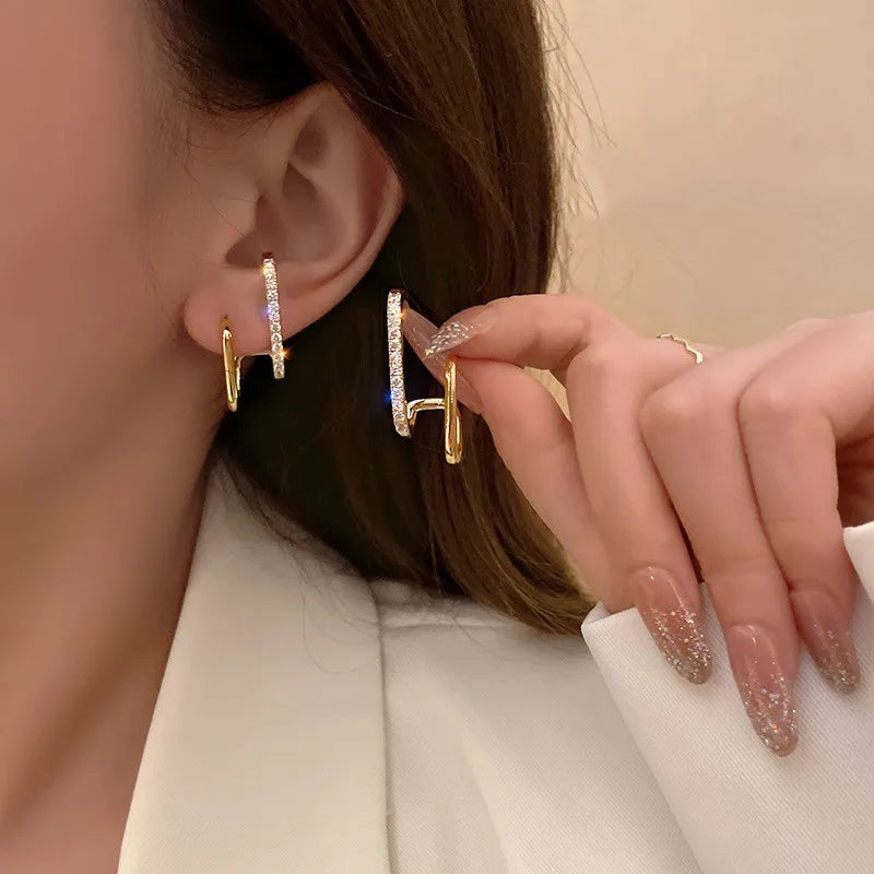 Lunarelle Elegant Gold Heart Pearl Studs – Korean Fashion Earrings for Women & Girls