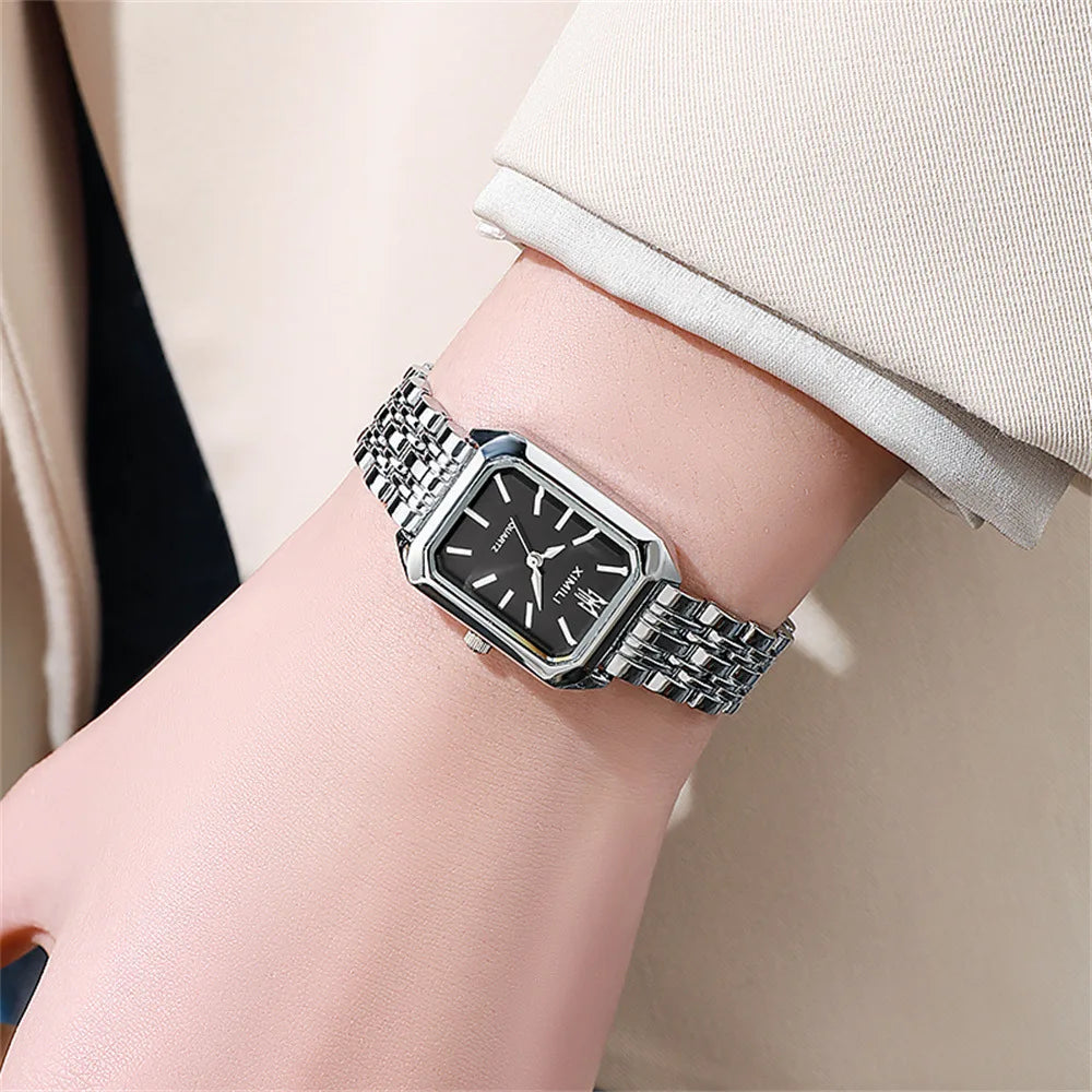 Lunarelle 2024 Luxury Quartz Watch – Stainless Steel Business Wristwatch for Women & Students