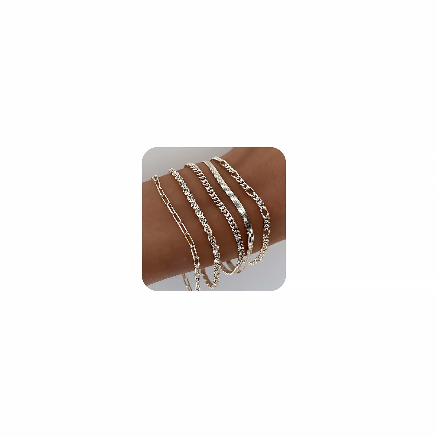 A set of gold Bracelets for Women 14K Real Gold