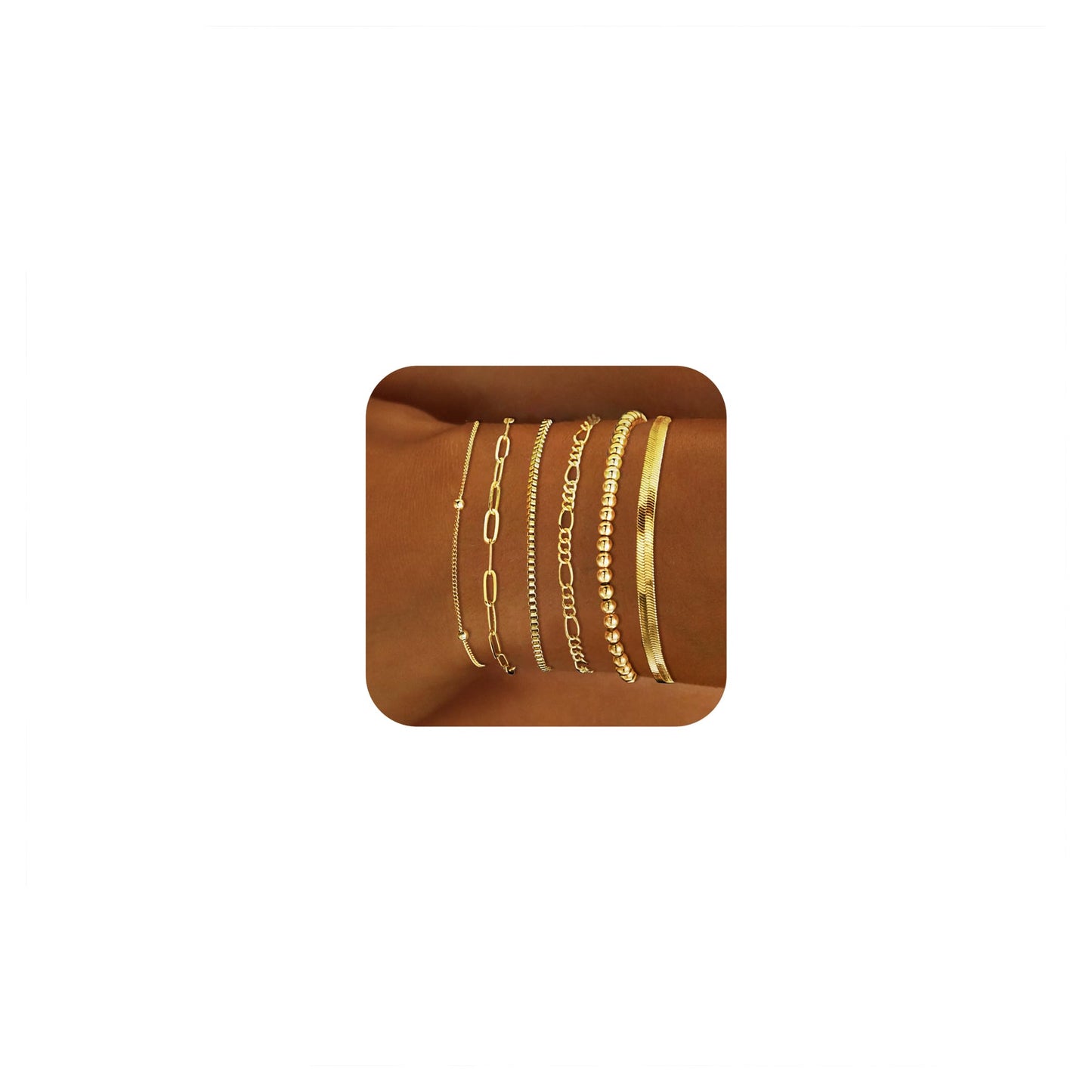 A set of gold Bracelets for Women 14K Real Gold