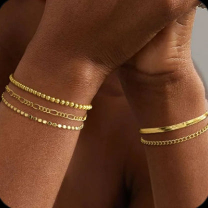 A set of gold Bracelets for Women 14K Real Gold