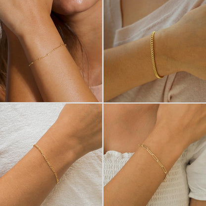 A set of gold Bracelets for Women 14K Real Gold