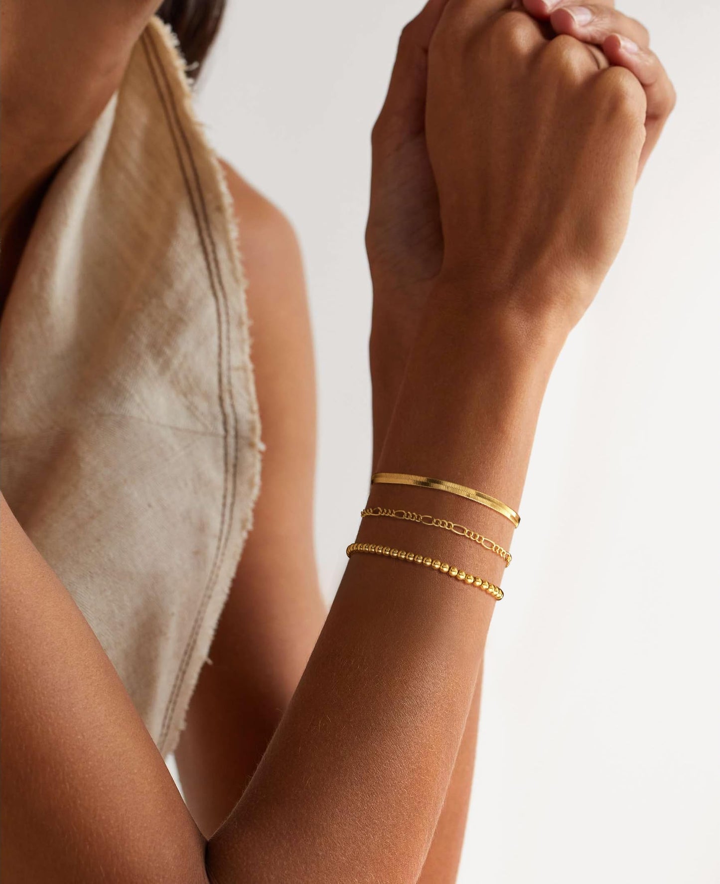 A set of gold Bracelets for Women 14K Real Gold