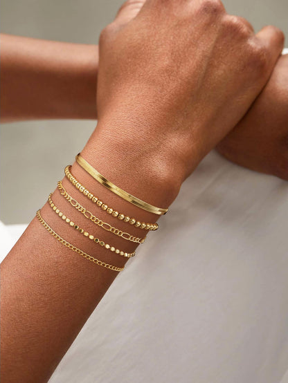 A set of gold Bracelets for Women 14K Real Gold