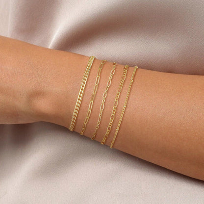 A set of gold Bracelets for Women 14K Real Gold