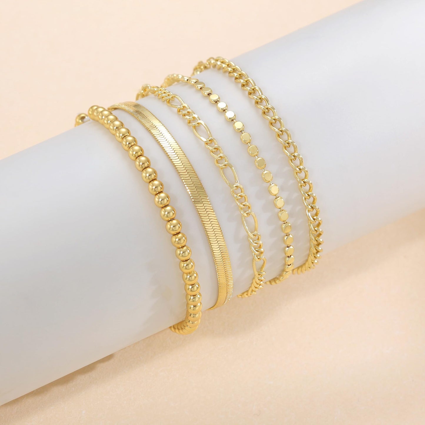 A set of gold Bracelets for Women 14K Real Gold