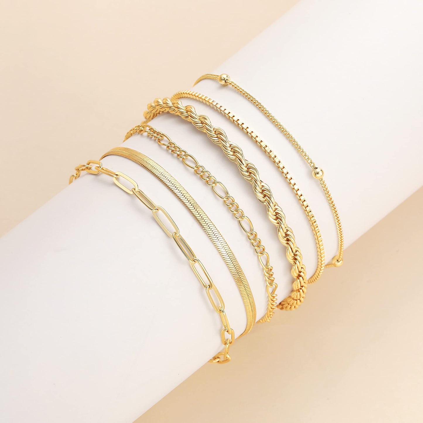 A set of gold Bracelets for Women 14K Real Gold