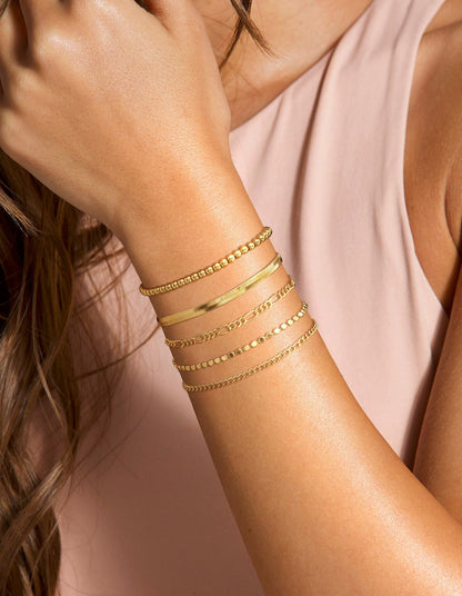 A set of gold Bracelets for Women 14K Real Gold