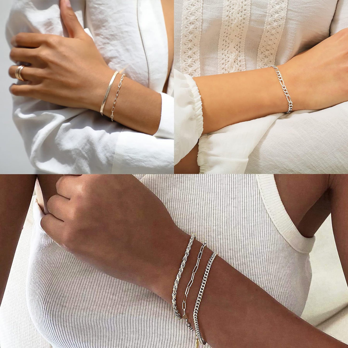 A set of gold Bracelets for Women 14K Real Gold