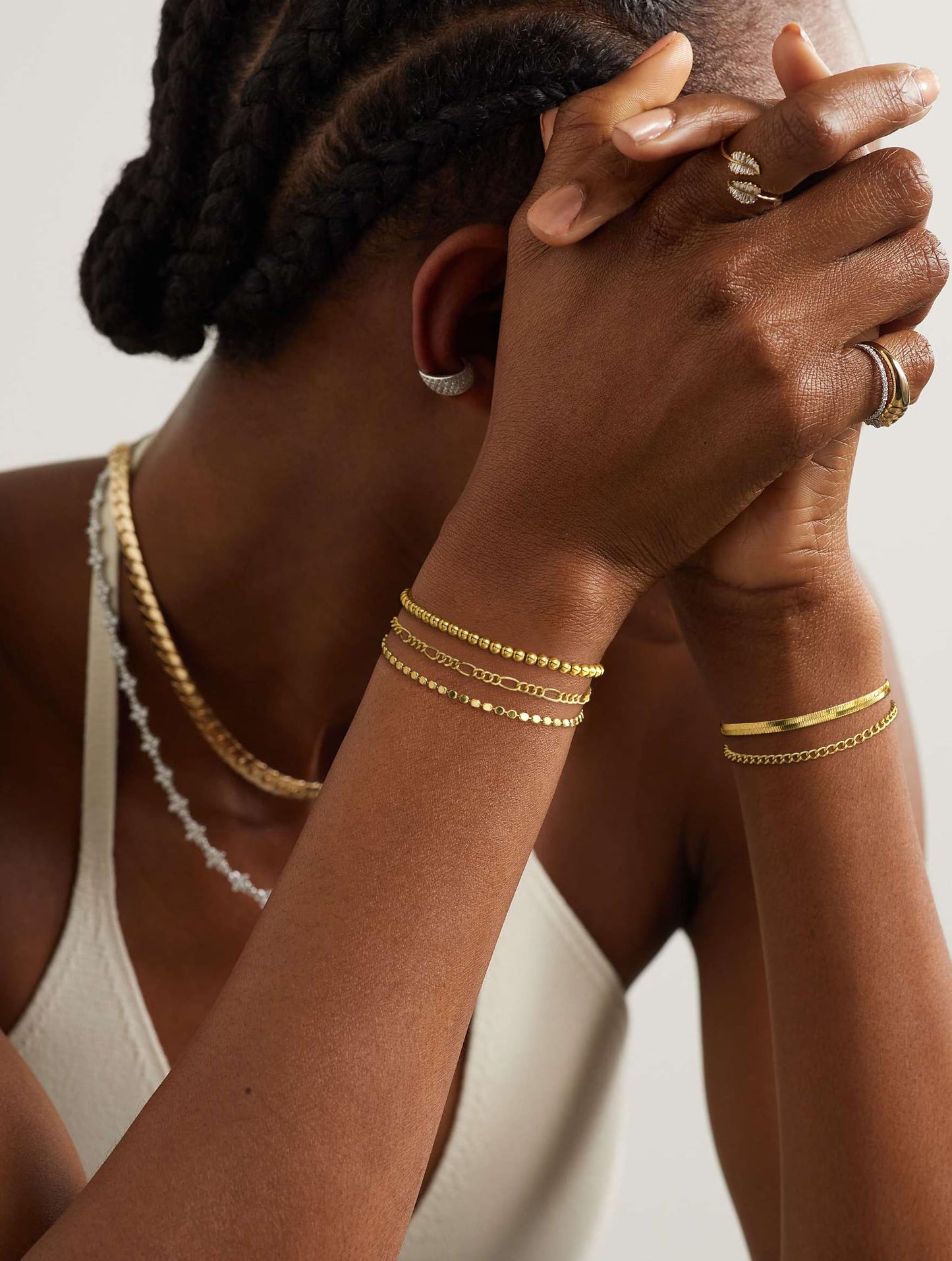 A set of gold Bracelets for Women 14K Real Gold