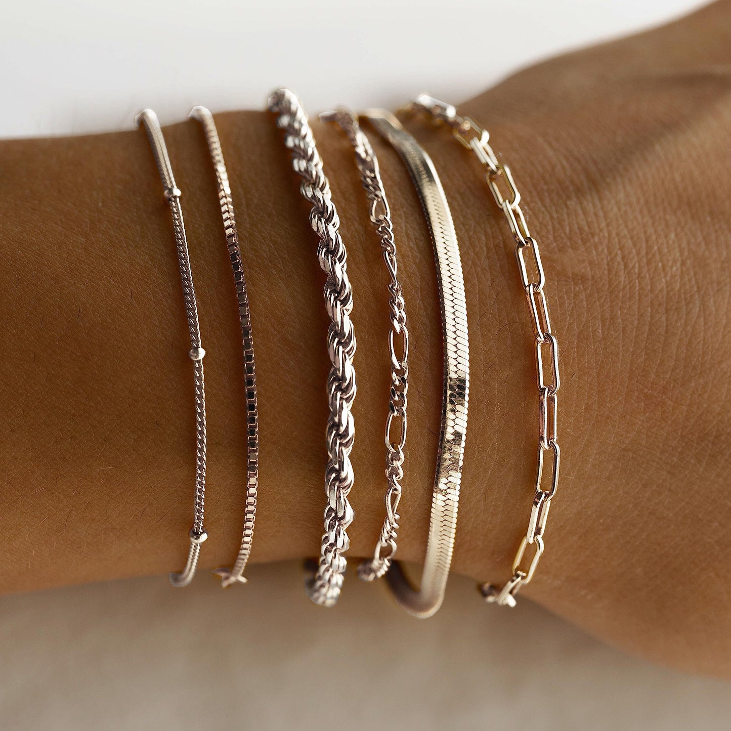 A set of gold Bracelets for Women 14K Real Gold