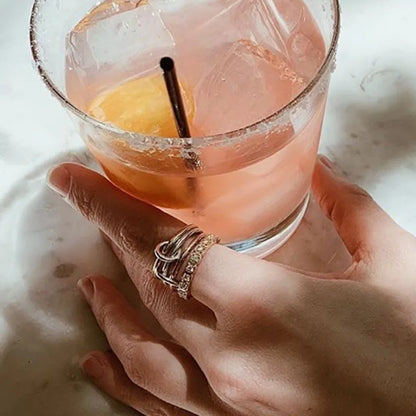 Lunarelle Multi-Layer Strand Loop Ring – Gold-Plated Stainless Steel for Women