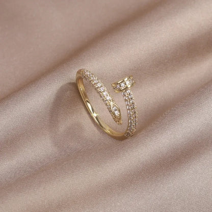 Lunarelle AAA Zircon Geometric Ring – Elegant Adjustable Ring for Women's Daily Wear