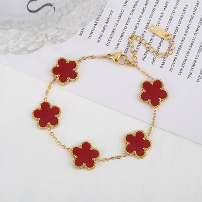 Vintage Clover 18K Gold Bracelet