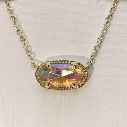 Lunarelle Gold-Plated Crystal Pendant – Elegant Necklace for Women & Girls