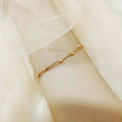 Lunarelle Double Layers Small Round Beads Bracelet GOLD