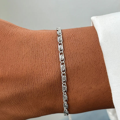 Lunarelle Stainless Steel Paperclip Chain Bracelet
