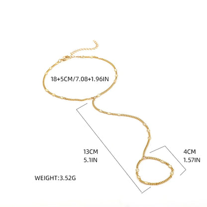 Lunarelle Dainty Hand Chain Bracelet – Gold-Plated Handmade Link for Women