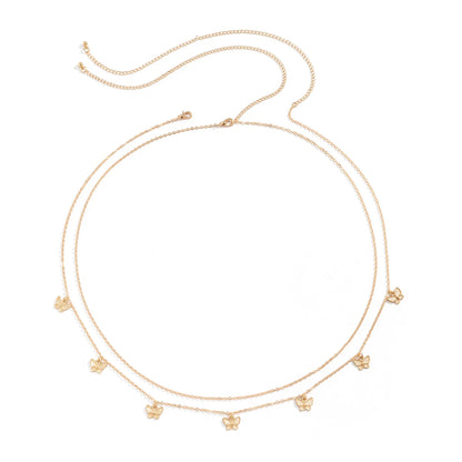 Lunarelle Retro Butterfly Waist Chain – Sexy Summer Beach Body Jewelry for Women