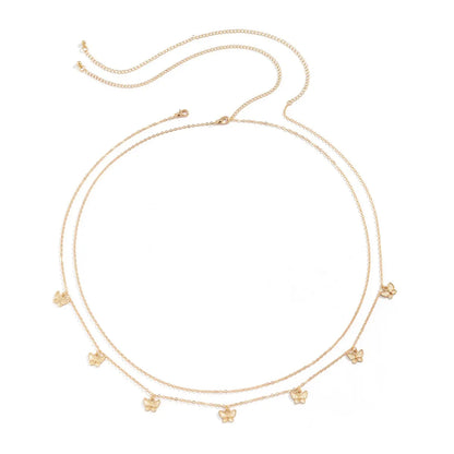 Lunarelle Retro Butterfly Waist Chain – Sexy Summer Beach Body Jewelry for Women