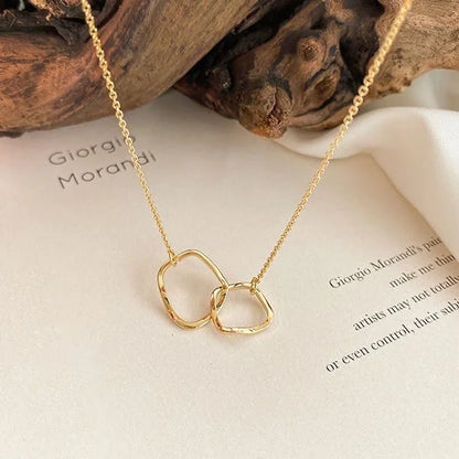 Lunarelle 2025 Crystal Circle Pendant – Elegant Gold Necklace for Women