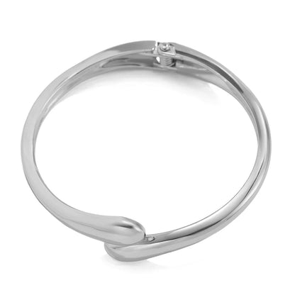 Lunarelle Chunky Waterdrop Bangle – Gold & Silver Twisted Open Cuff Bracelet for Women