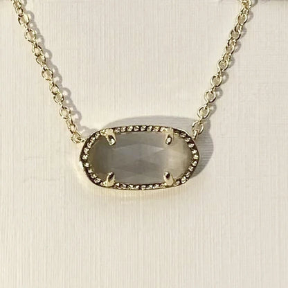 Lunarelle Gold-Plated Crystal Pendant – Elegant Necklace for Women & Girls