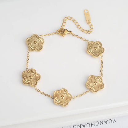 Vintage Clover 18K Gold Bracelet