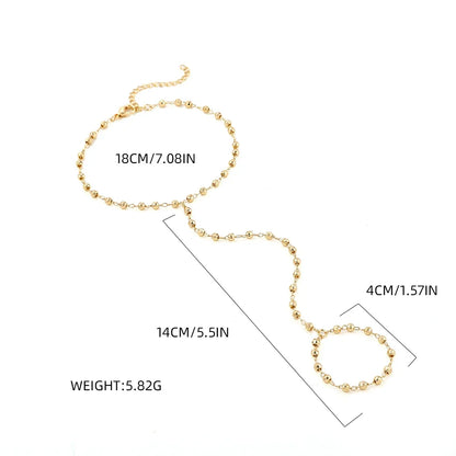 Lunarelle Dainty Hand Chain Bracelet – Gold-Plated Handmade Link for Women