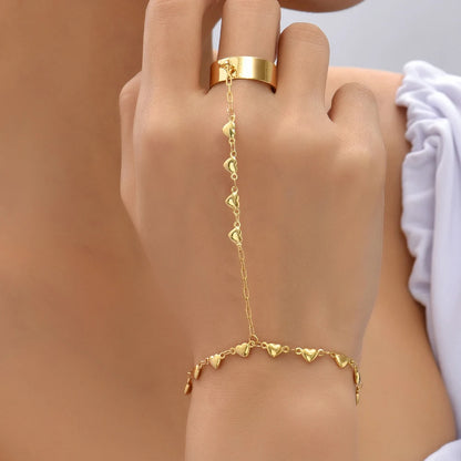 Lunarelle Dainty Hand Chain Bracelet – Gold-Plated Handmade Link for Women